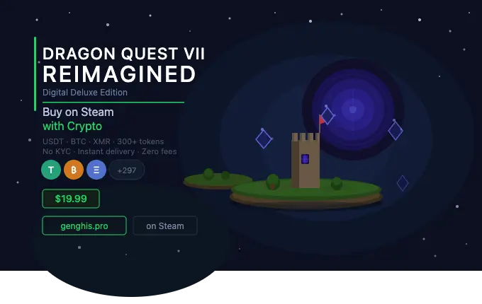 Dragon Quest VII Reimagined Digital Deluxe Edition Steam key purchase on Genghis with USDT Bitcoin Monero crypto no KYC instant delivery worldwide