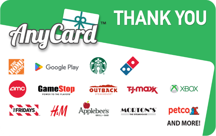 AnyCard Thank You USA Gift Card – buy with Bitcoin, USDT, ETH and 300+ crypto tokens on Genghis