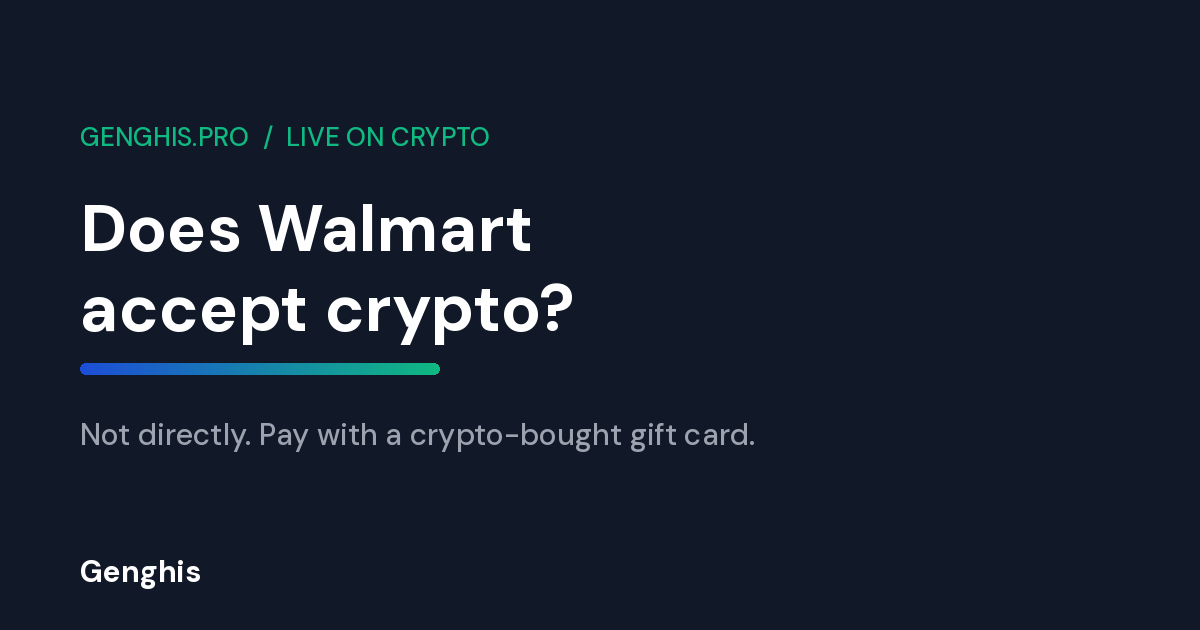 A shopper paying at Walmart with a gift card bought using Bitcoin and crypto on Genghis with no KYC required