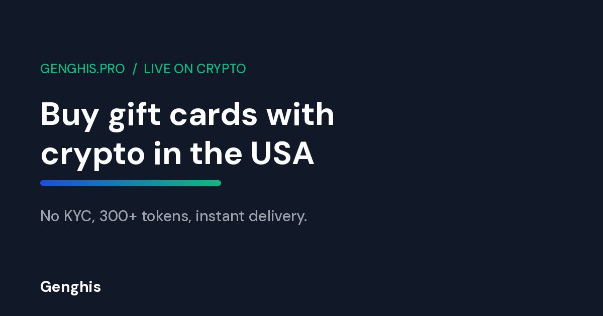 Buy gift cards with crypto in the USA 2026, Genghis