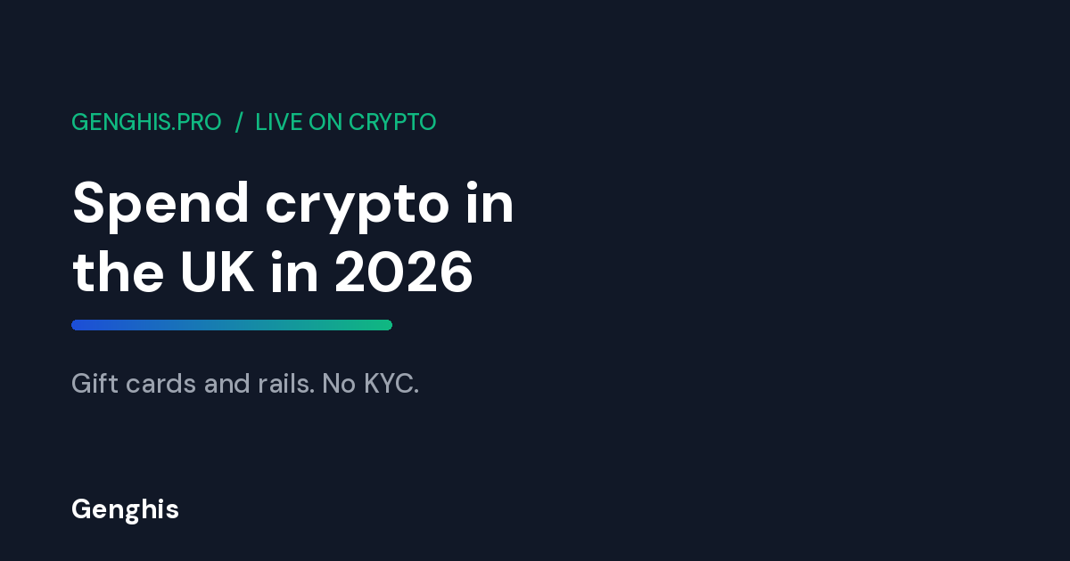 Spend crypto in the UK in 2026, gift cards and rails, Genghis