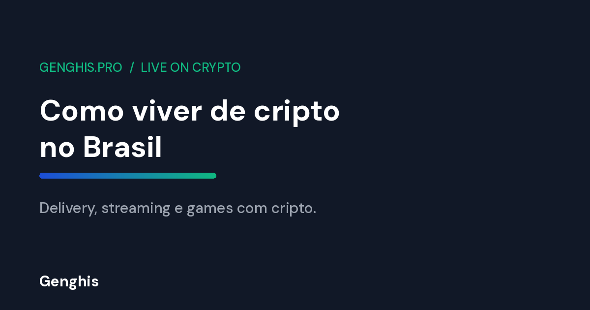 Como viver de cripto no Brasil pagando delivery, streaming e games com gift cards na Genghis, sem KYC