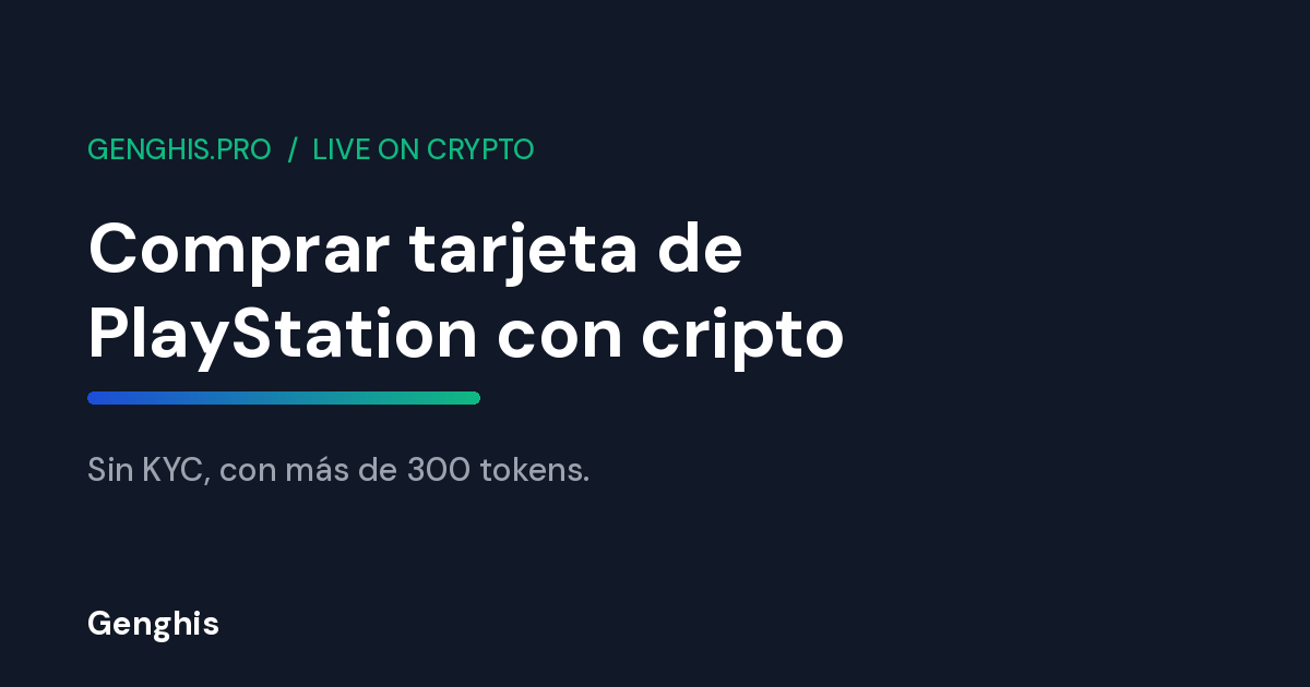 Comprar tarjeta de PlayStation con cripto en Genghis, sin KYC