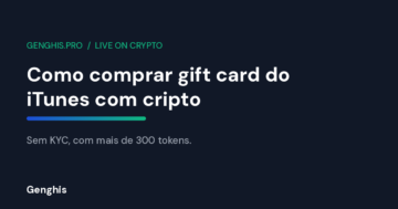 Comprar gift card do iTunes com cripto na Genghis, saldo do ID Apple no Brasil pago com Bitcoin sem KYC