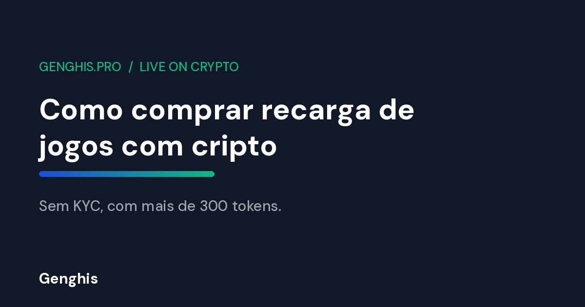 Comprar recarga de jogos com cripto na Genghis, Robux e Riot Points no Brasil pagos com Bitcoin sem KYC