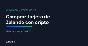 Tarjeta de regalo de Zalando Espana pagable con cripto en Genghis, para comprar moda online de miles de marcas sin KYC