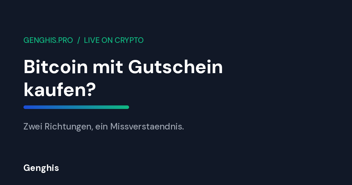 Bitcoin mit Gutschein kaufen oder Krypto bei Genghis ausgeben, die zwei Richtungen zwischen Wallet und Geschenkkarte