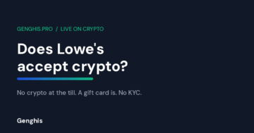 Genghis blog cover for buying a Lowe's gift card with crypto, no KYC, instant delivery in the United States