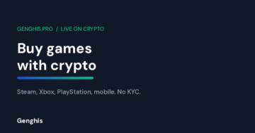 Genghis blog cover for buying games with crypto on Steam, Xbox, PlayStation and mobile, with no KYC check