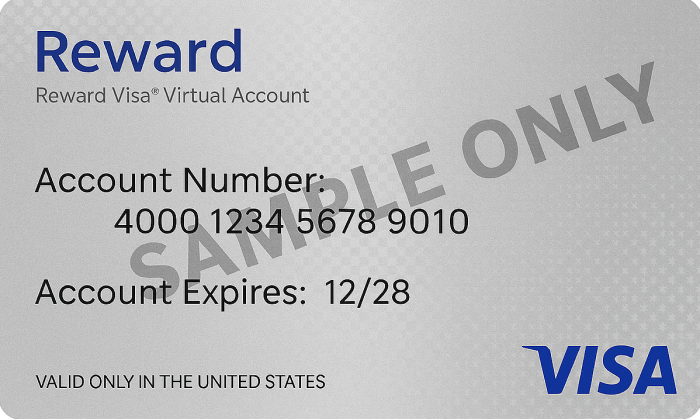 Prepaid Visa Reward gift card, buy with crypto on Genghis