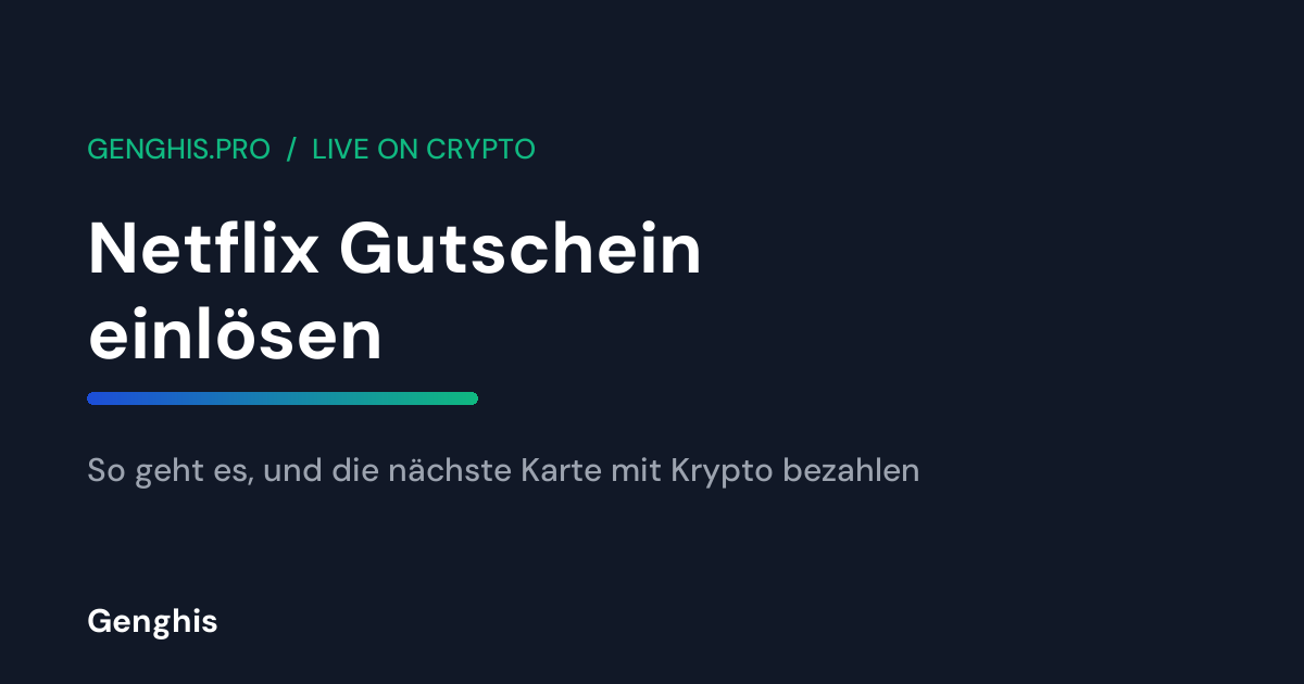Netflix Gutschein wird auf netflix.com/redeem eingelöst, daneben eine Krypto-Wallet für den Kauf der nächsten Karte