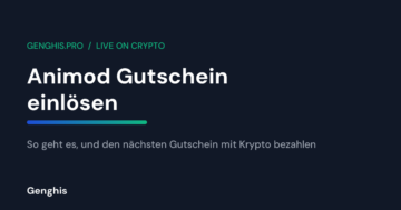 Animod Gutschein wird auf gutschein.animod.de eingelöst, daneben eine Krypto-Wallet für den Kauf des nächsten Gutscheins
