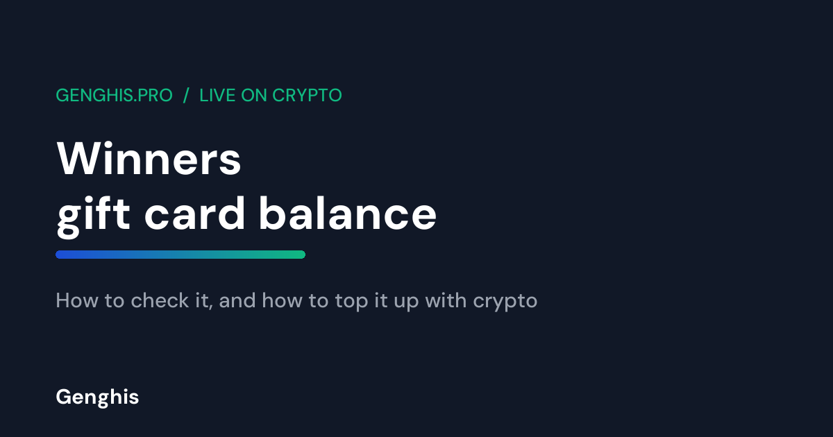 Winners gift card balance checked on a phone in Canada, next to a crypto wallet ready to buy a new card with Bitcoin