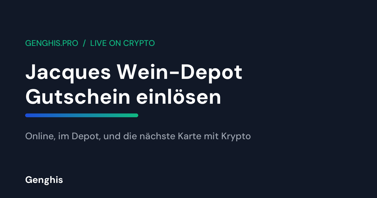 Jacques Wein-Depot Gutscheincode wird auf der Zahlungsseite eingegeben, daneben eine Krypto-Wallet für die nächste Karte