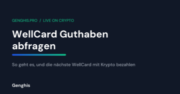 WellCard Guthaben wird auf wellcard.de abgefragt, daneben eine Krypto-Wallet für den Kauf der nächsten WellCard